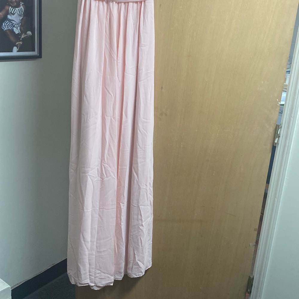 Pink Long sleeveless sequins dress size0 David’s bridal bridesmaid dress.